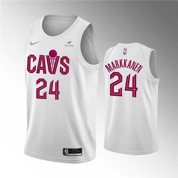 Men%27s Cleveland Cavaliers #24 Lauri Markkanen Association Edition Stitched Basketball Jersey Dzhi->cleveland cavaliers->NBA Jersey